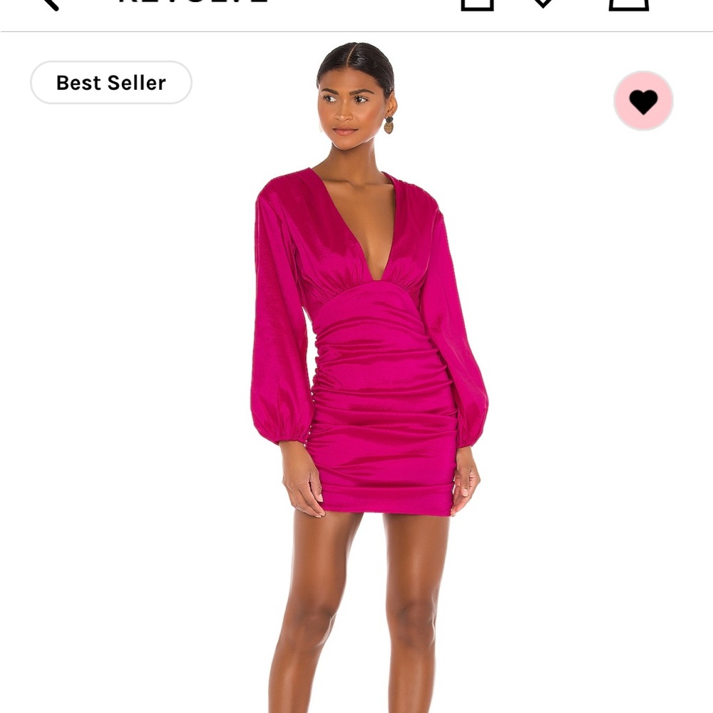 Long sleeve lovers and friends hot pink mini dress